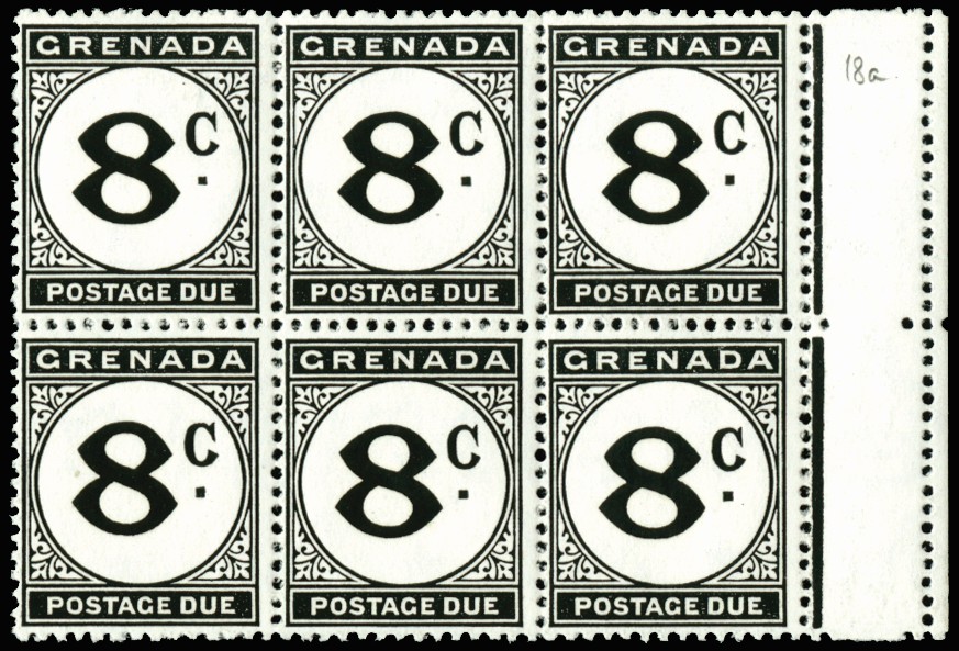 Postage Due. 1952 8c black, right marginal block...