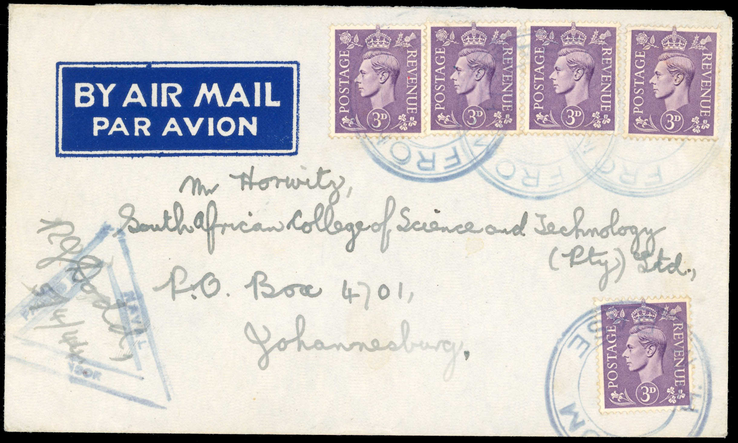 Madagascar 1944 envelope from Diego Suarez with GB stamps