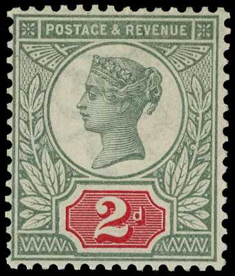 1887 2d grey-green and carmine with...