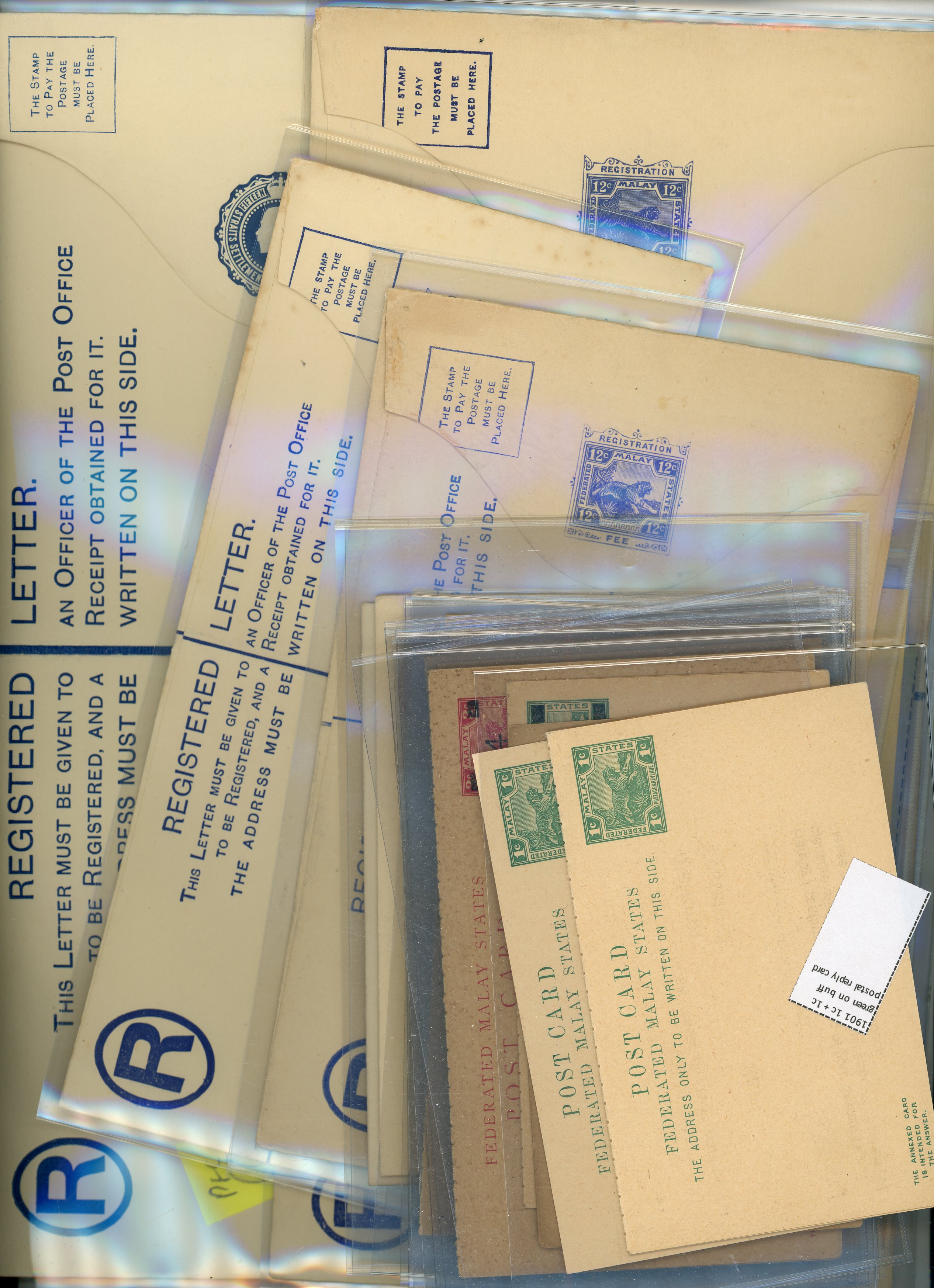 MALAYA FMS: 1901 to 1927 mint postal stationery accumulation, comprising postcards, reply cards, envelopes