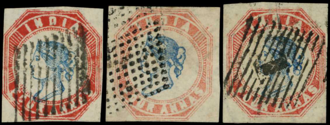 1854-55 4a blue and red 2nd printing (Head...