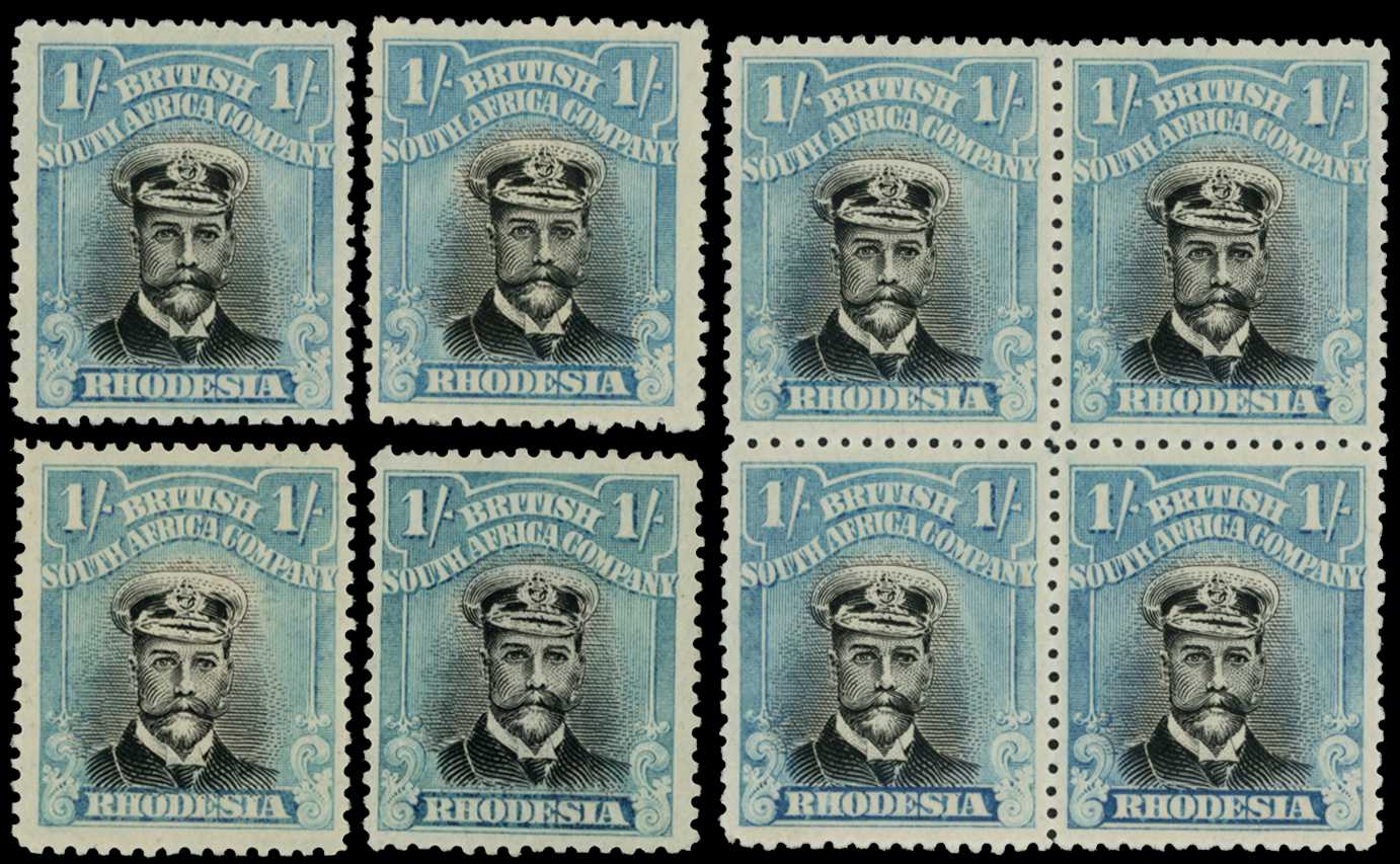 1924 1/- Head Die IIIB, perf 14, white...