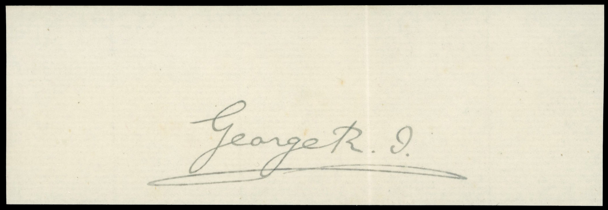 † Ephemera - KG V signature