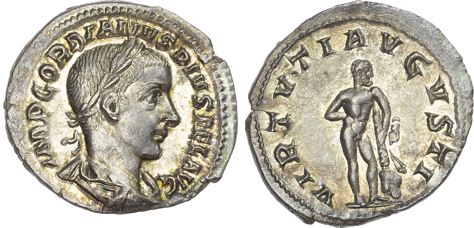 Gordian III (AD 238-244) AR Denarius, Rome, AD 241-243, 2.45g. 