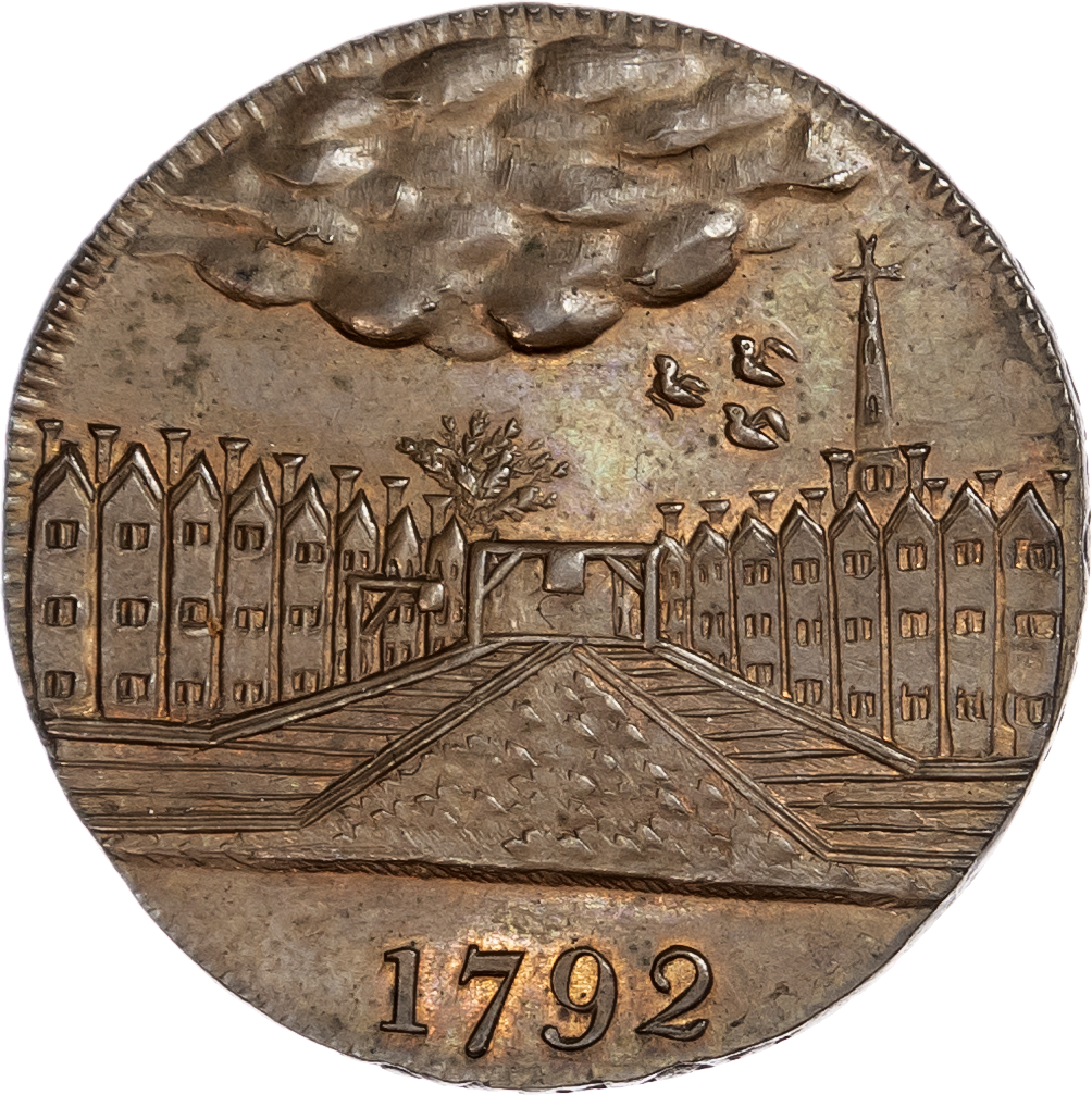 London - Holborn, Paul Skidmore mule (J Metcalfe, Bedale) Halfpenny 1792