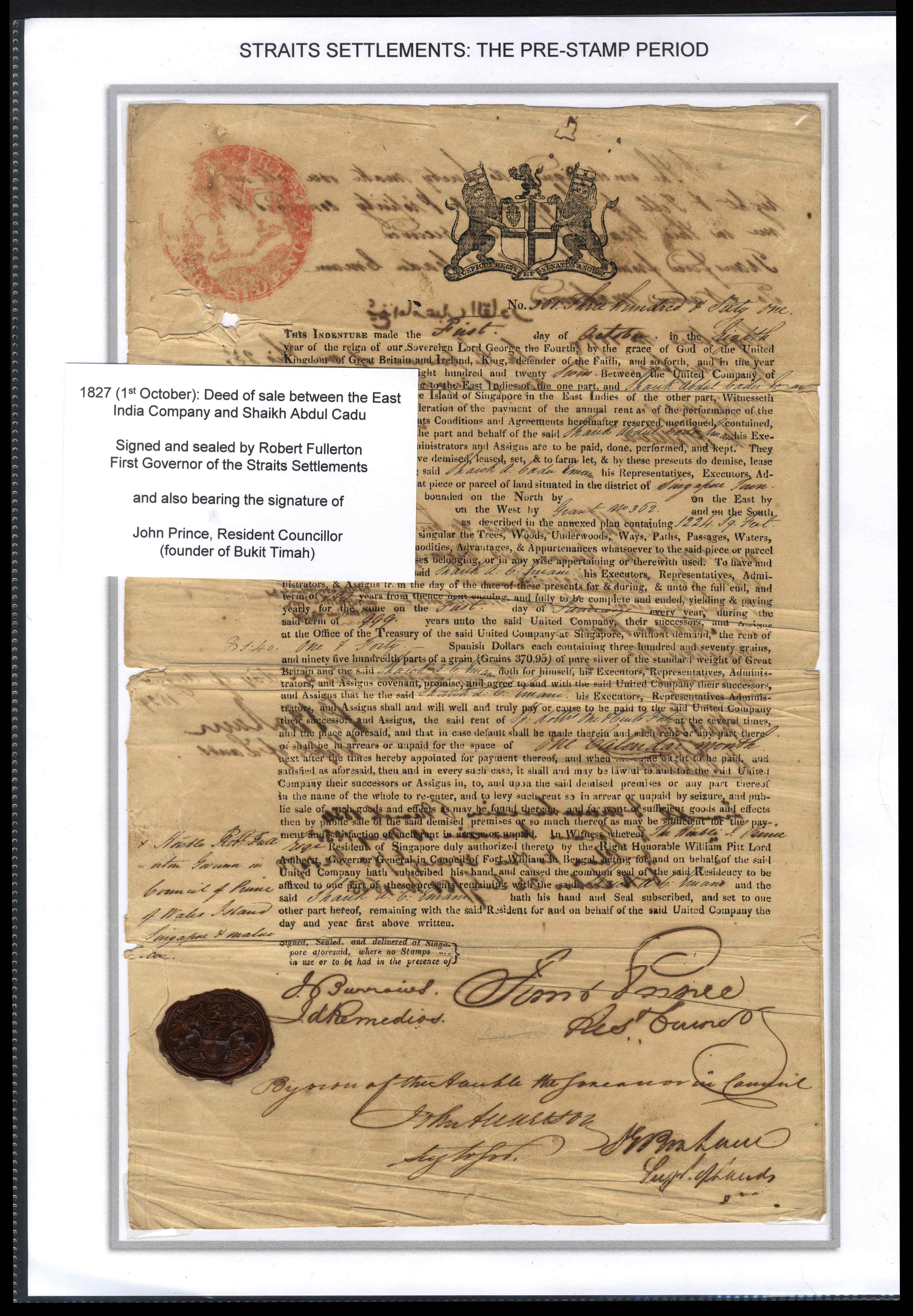 Straits pre-stamp documents