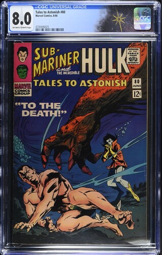 Tales to Astonish #80 CGC 8.0 Stan Lee story, Gene Colan cover (Marvel Comics ,1966) Off-white to white pages