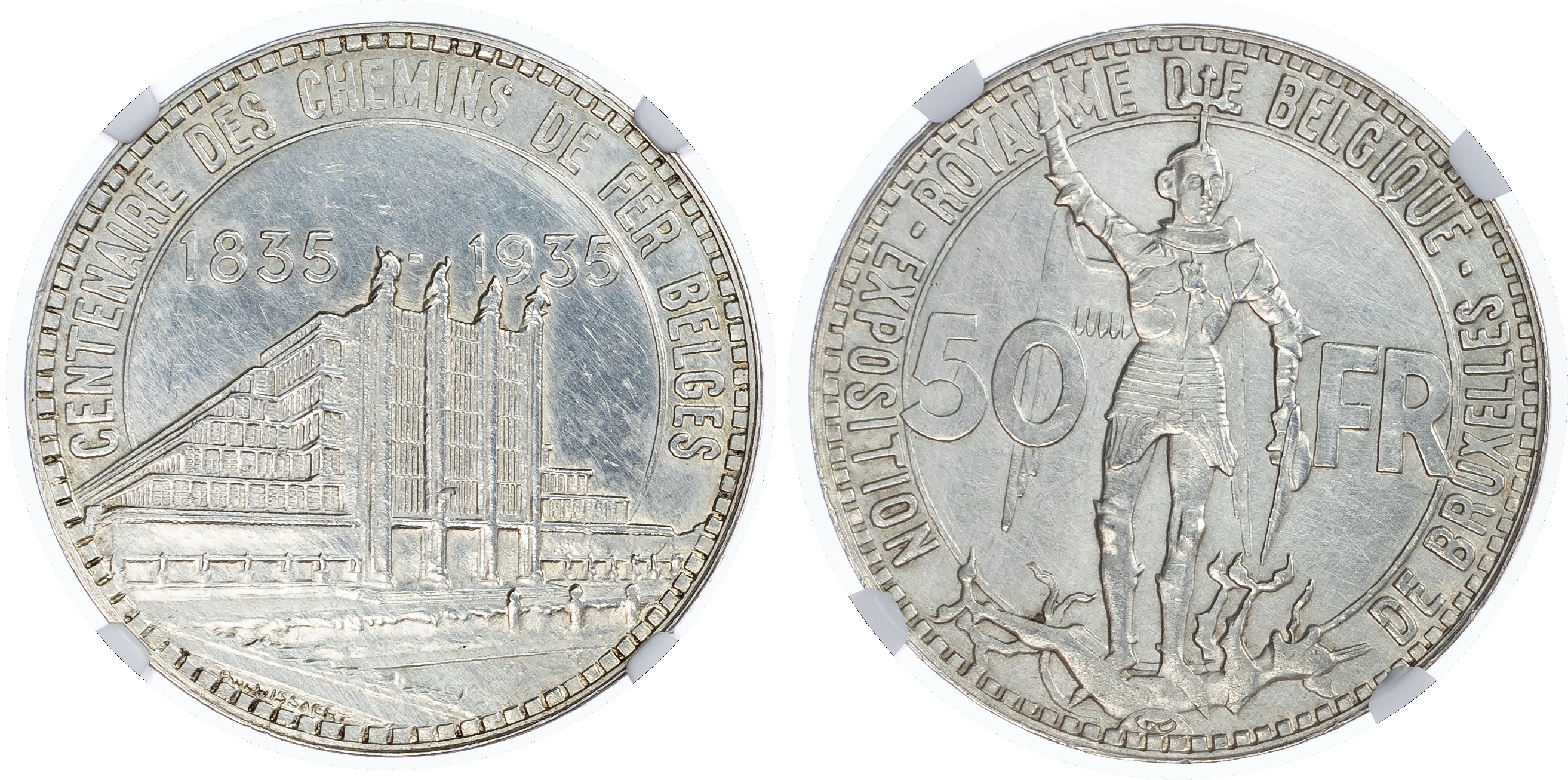 Belgium. Leopold III AR 50 Francs. 1935. 