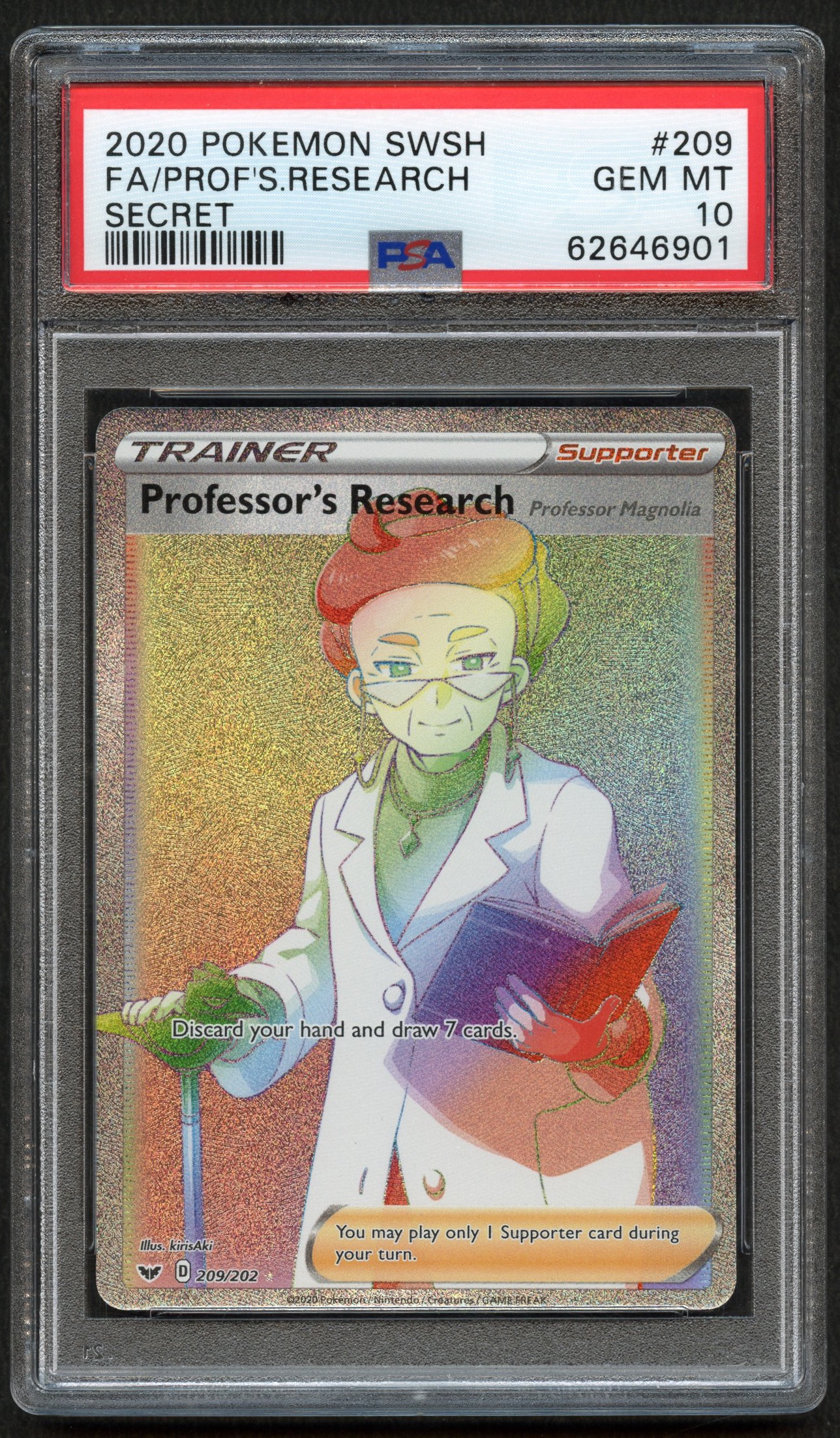 PSA 10 Professor's Research Secret/Rainbow #209 SWSH Base  