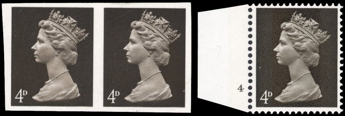 GB SG 731 4d imperforate 3rd essay trial pair 