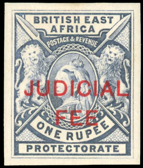 British East Africa Revenue 1r imperforate proof 