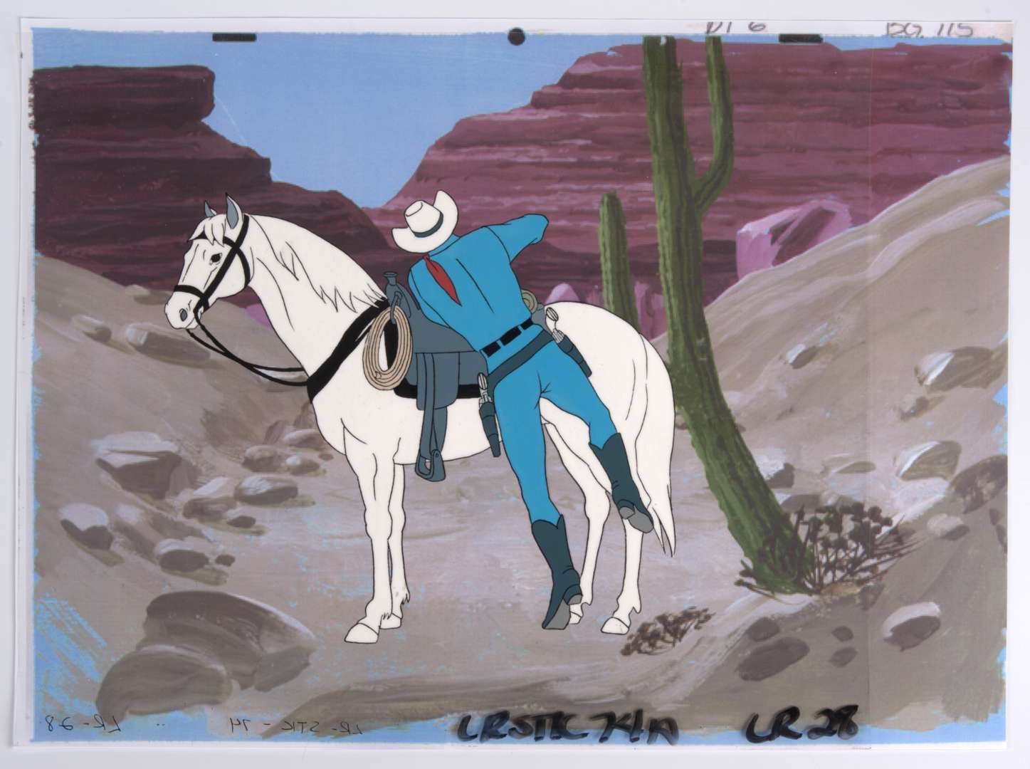 The New Adventures of the Lone Ranger and Silver Production Cel & A Original Background (Filmation, 198-82) Total 2