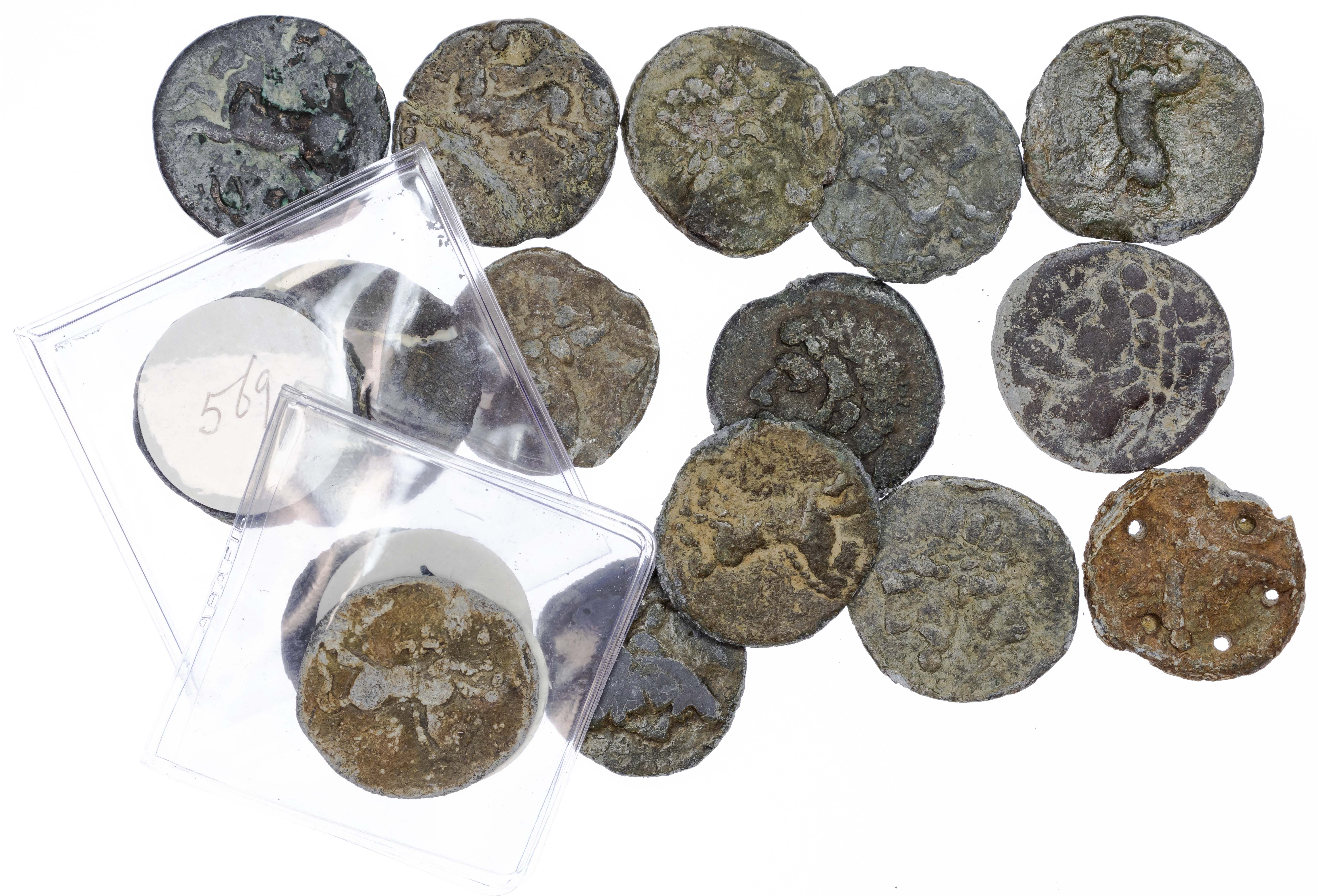 Numidia, Massinissa or Micipsa (c. 203-148 BC or 148-118 BC) Group of 17 Lead Units, Varying weights.