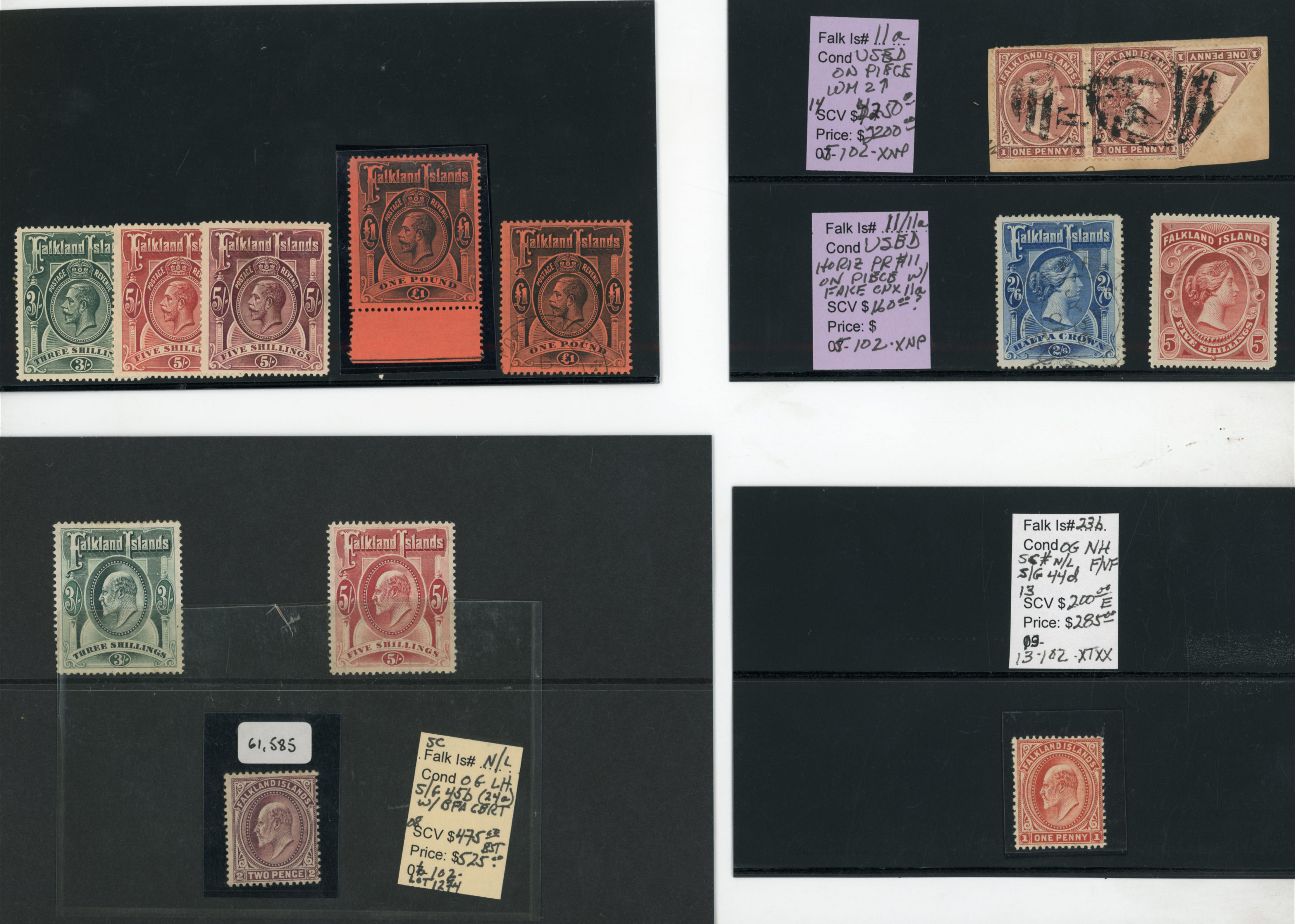 1878-1950 mixed mint and used selection arranged on stockcards