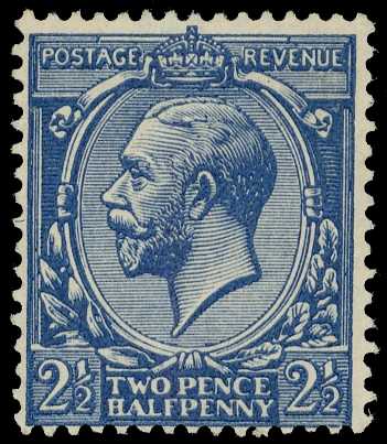 1912-24 2½d indigo-blue unmounted o.g.,...