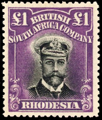 Rhodesia £1 SG 254 perf 15 mint