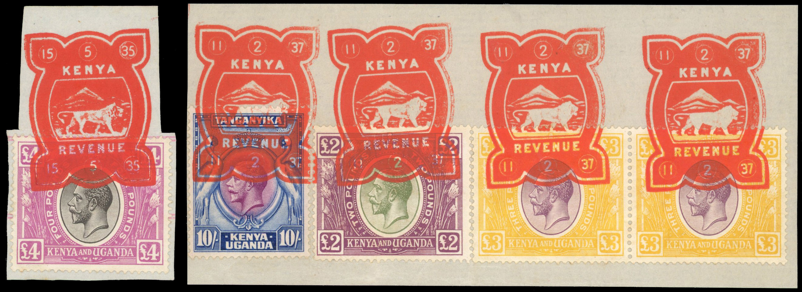 KUT SG 87/100 1922 fiscally used group to £10