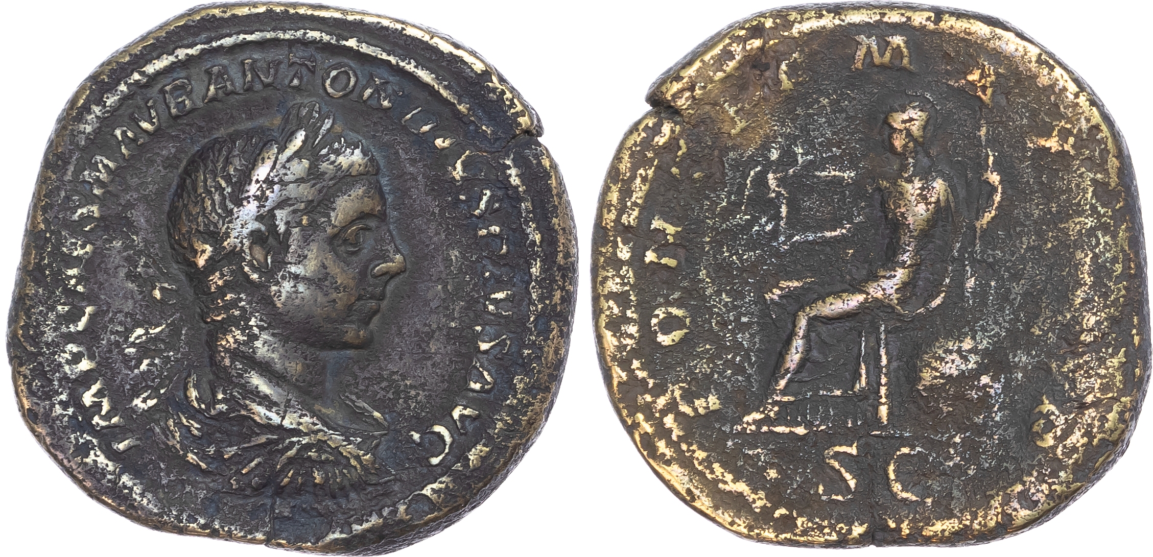 Elagabalus (AD 218-222) AE Sestertius, Rome, 28.86g.