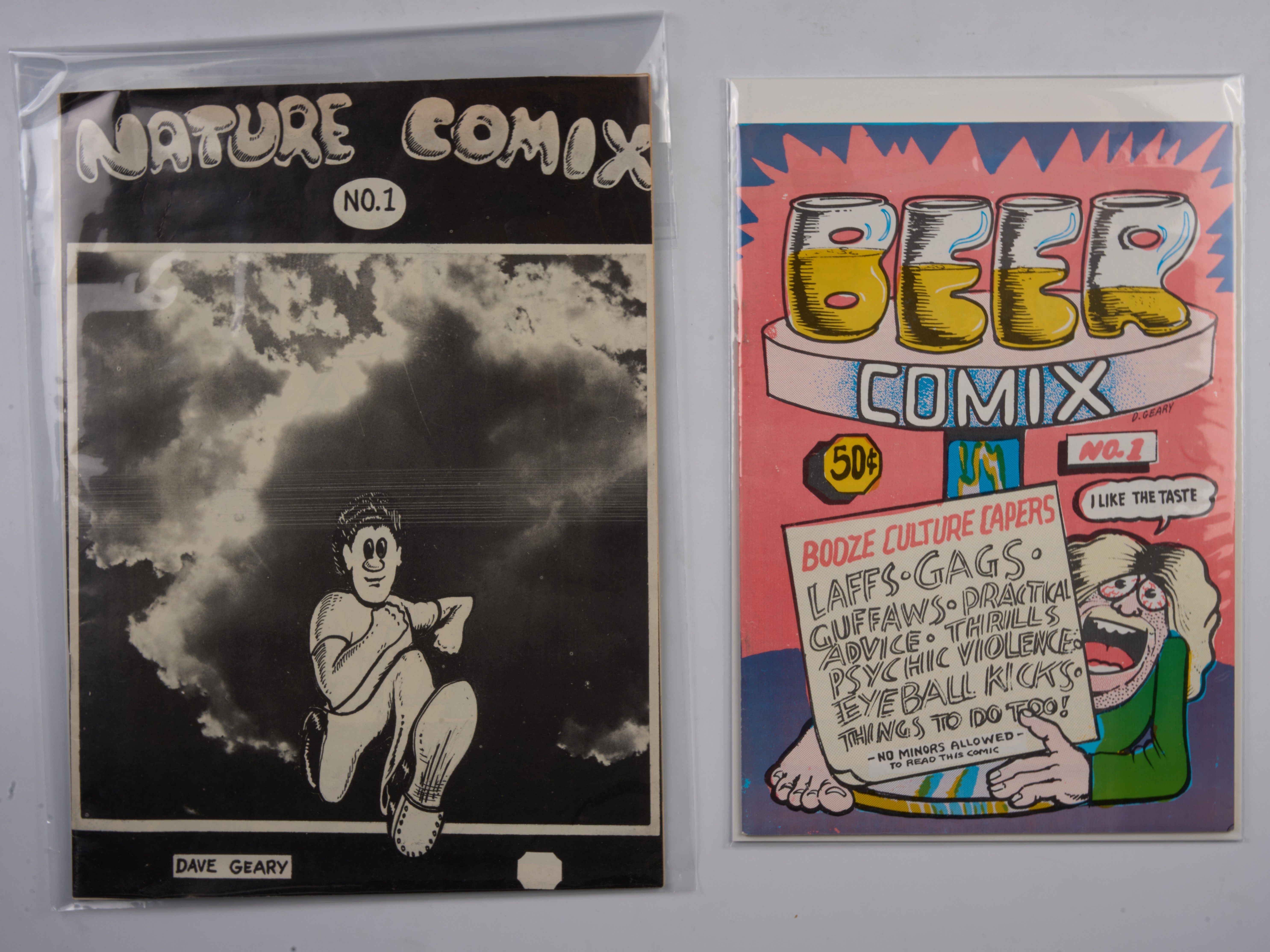 Nature Comix #1 & Beer Comix #1 by Dave Geary (Saskatoon, 1970)