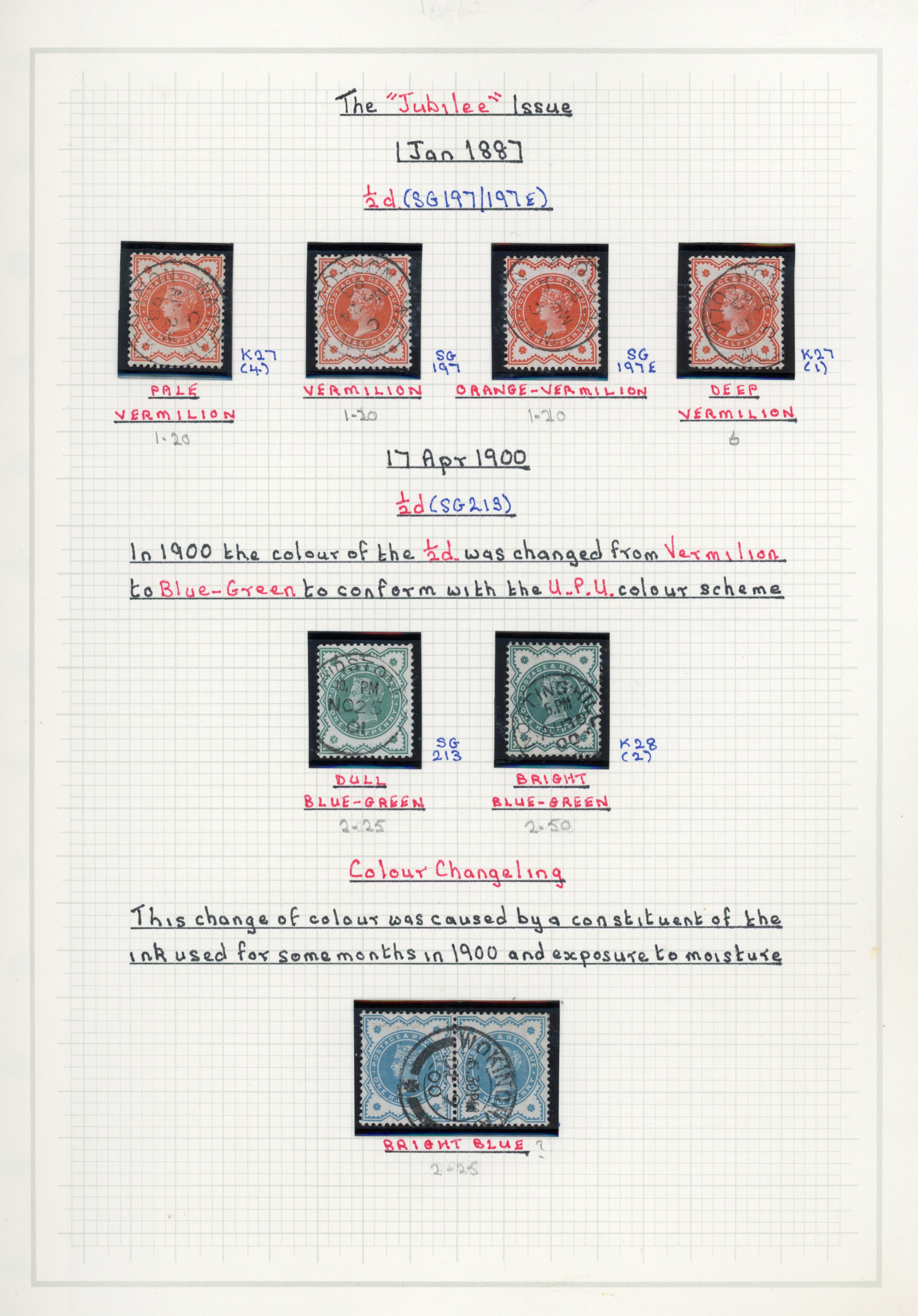 GB 1887-1900 Jubilee issue used collection, SG 197/214
