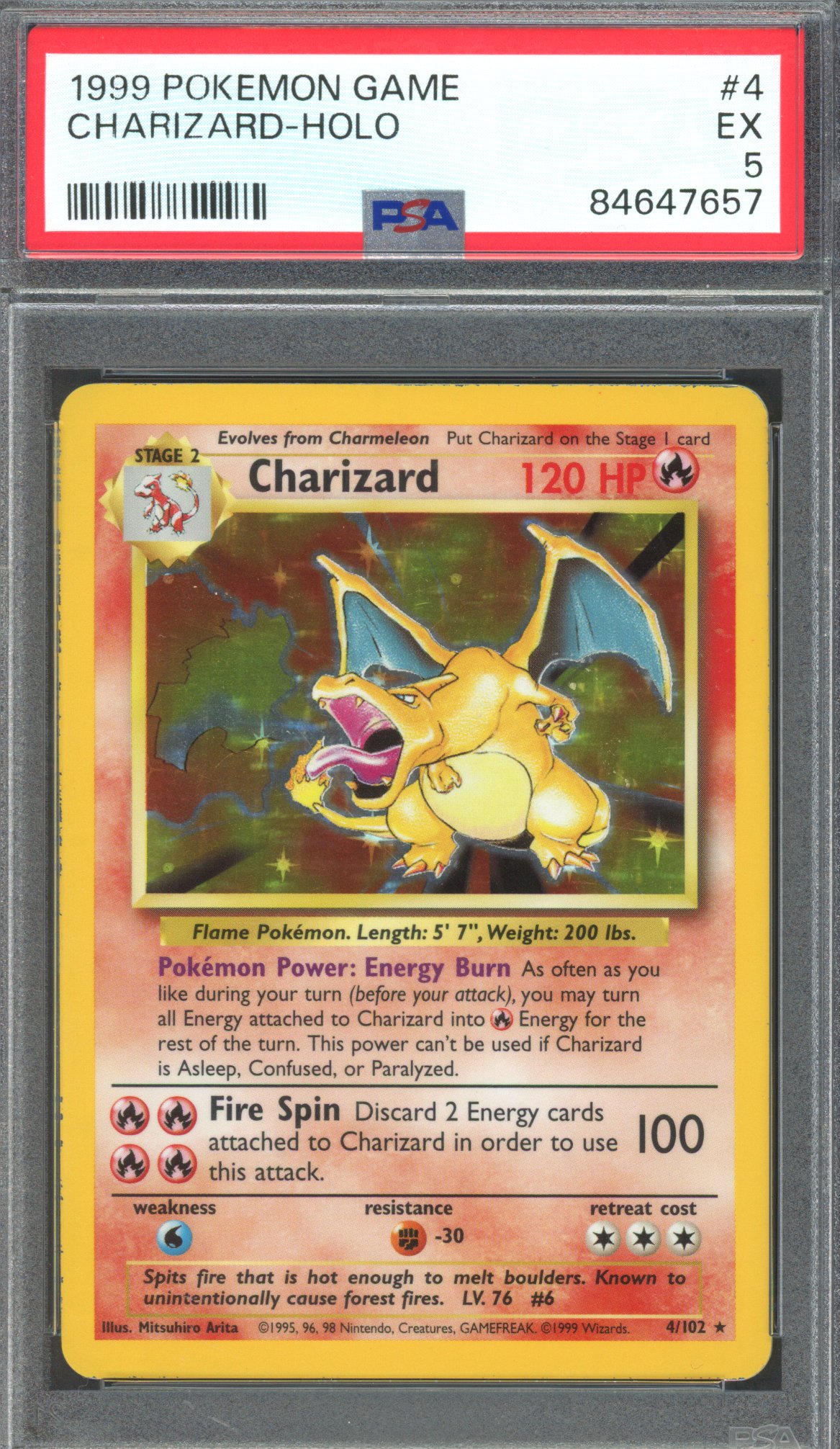 Pokémon TCG - PSA 5 Charizard - Holo - Base Set