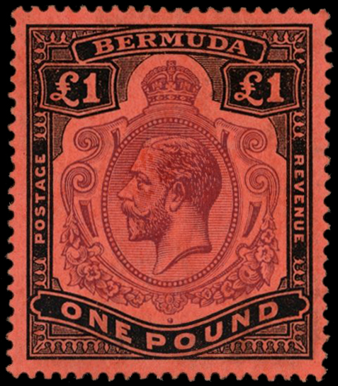 1918-22 £1 purple and black on red, good...