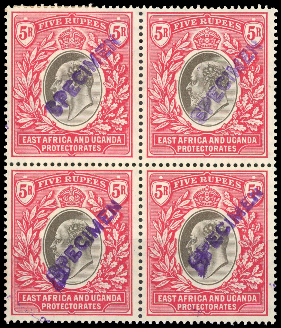 KUT SG 30 1904-07 5r block local Specimens