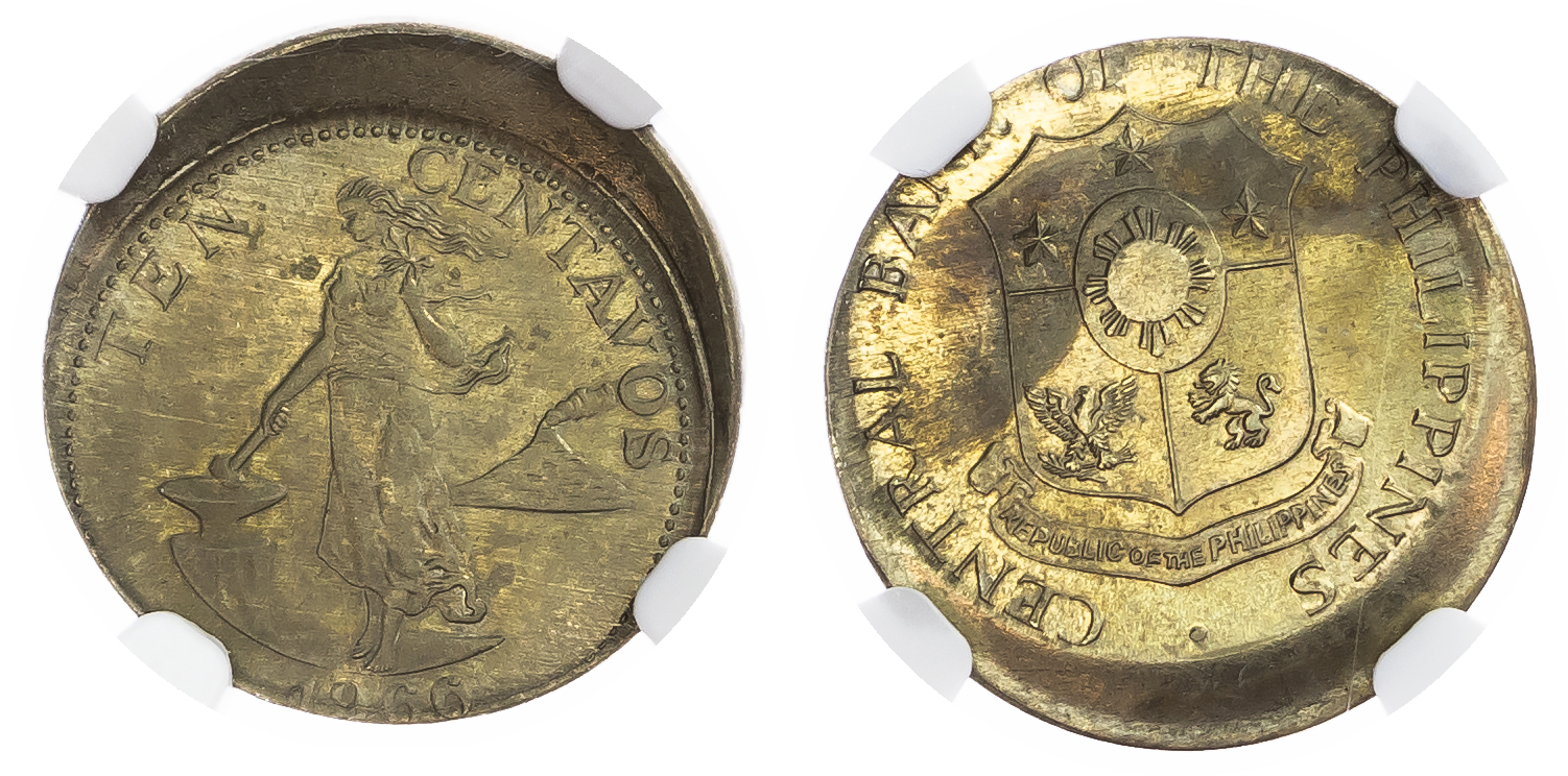 Philippines. Mint Error Ni 10 Centavos. 1966.
