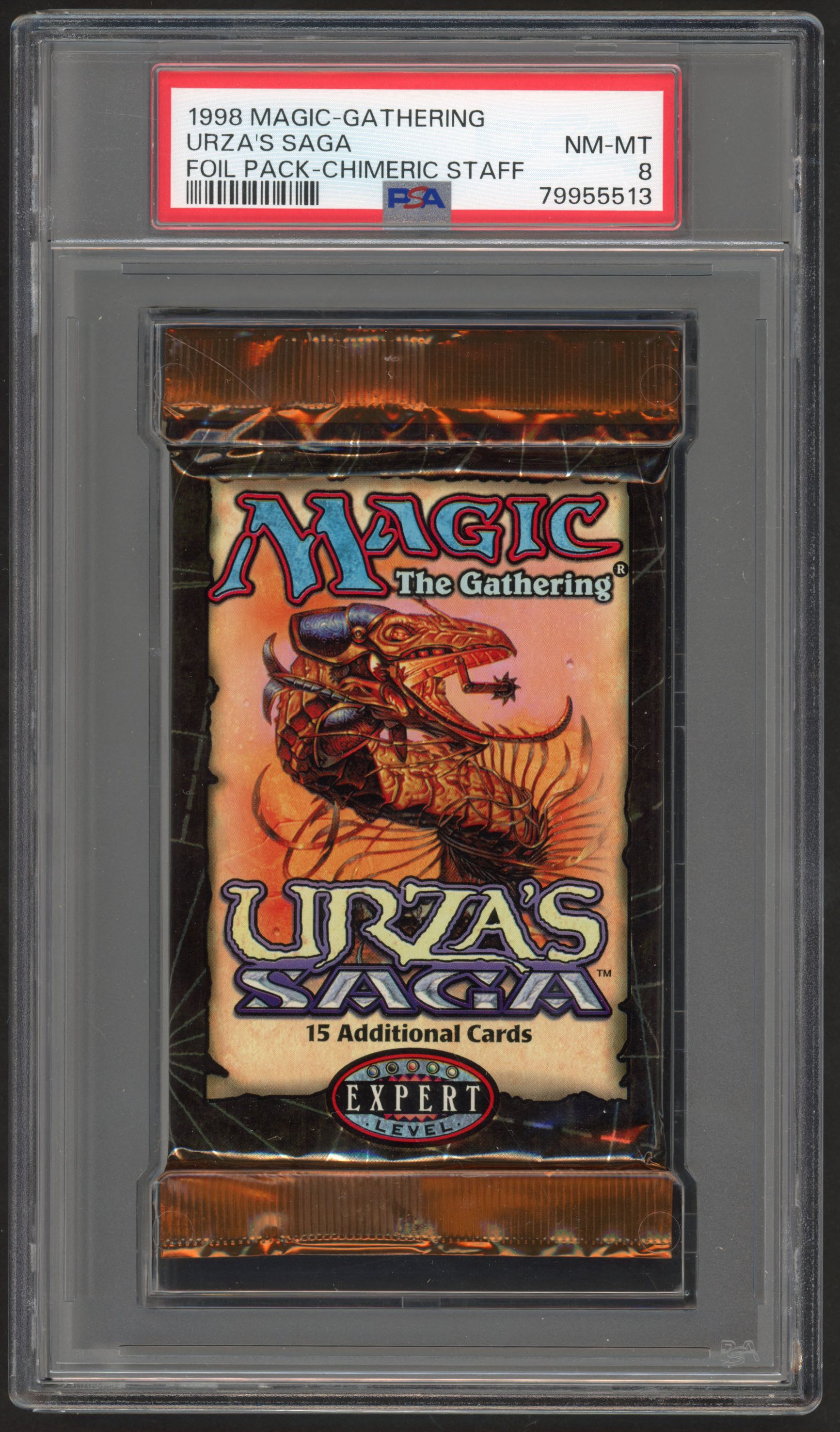 PSA 8 Urza's Saga Booster Pack (Chimeric Staff)