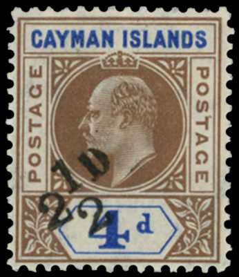 1908 '2½D' on 4d brown and blue, type...