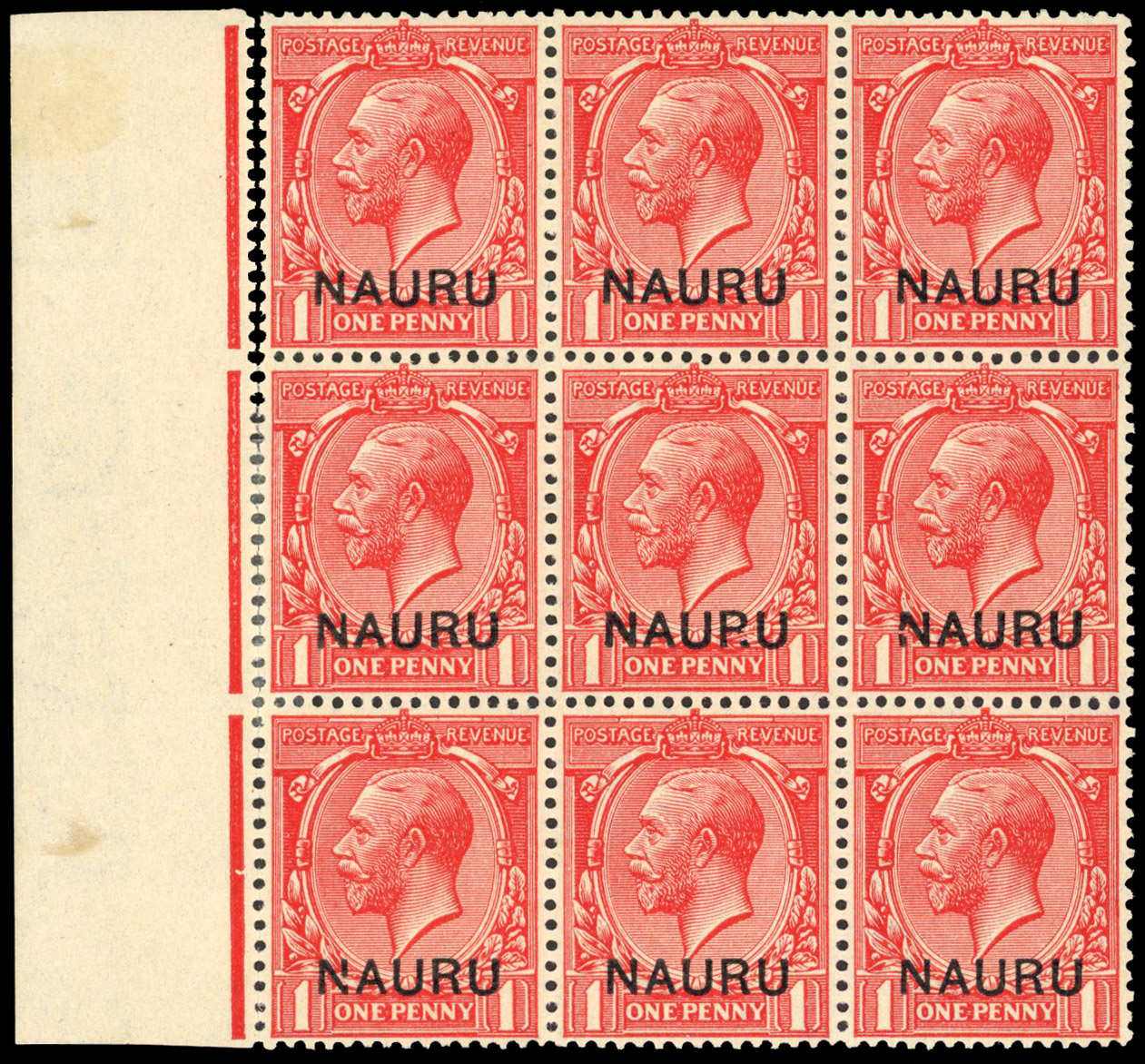 Nauru 1916-23 1d bright scarlet variety NAUP.U
