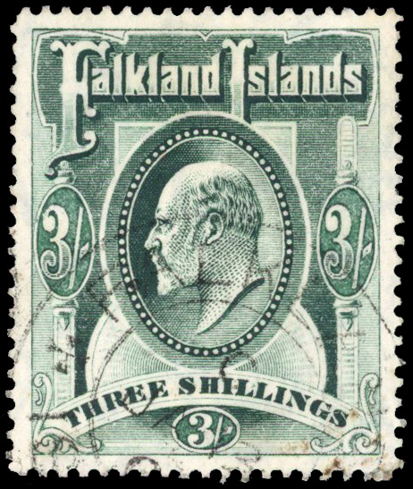 Falkland Islands SG 49 var used