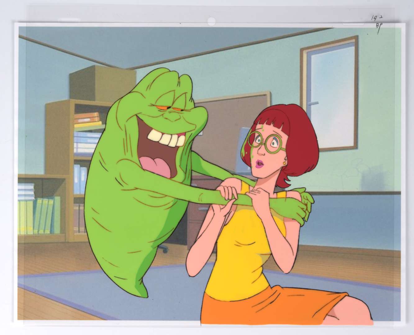 The Real Ghostbusters Original Slimer, Egon, Janine And Boogieman Production Cels (DIC Animation, 1986-1991) Total 3
