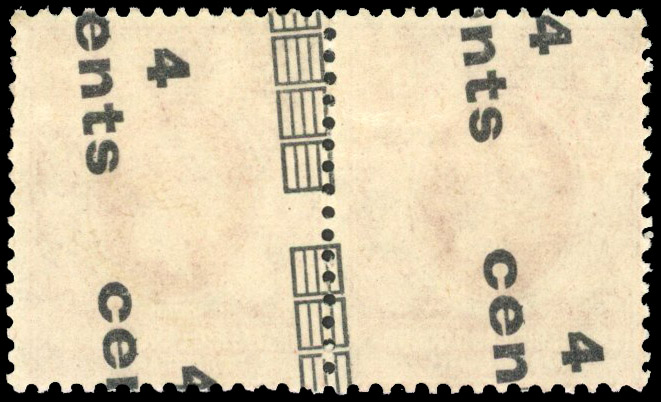 KUT 1919 4c on 6c error surcharge on back