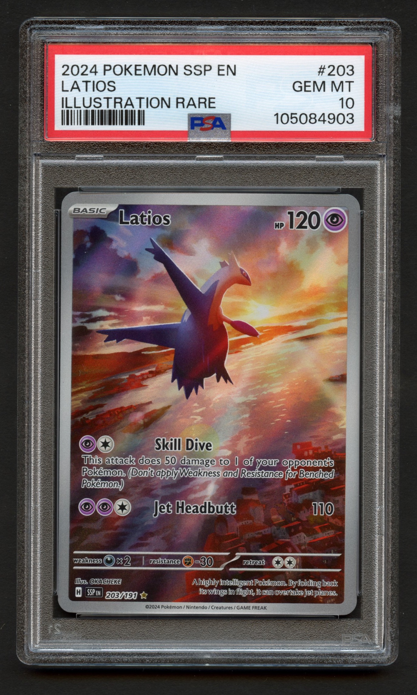 PSA 10 Latios - Illustration Rare 203/191 - Surging Sparks