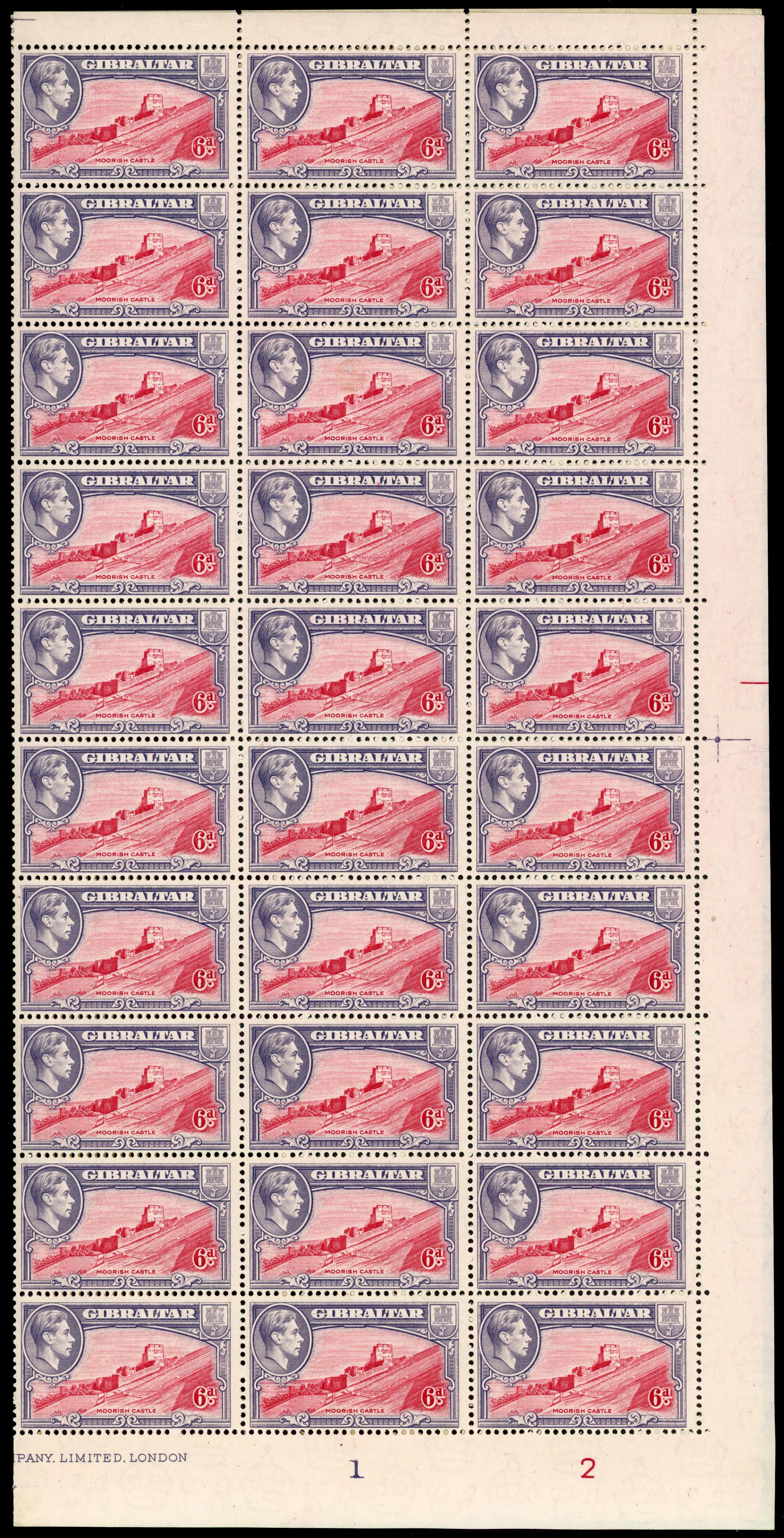 Gibraltar KG VI sheets mint