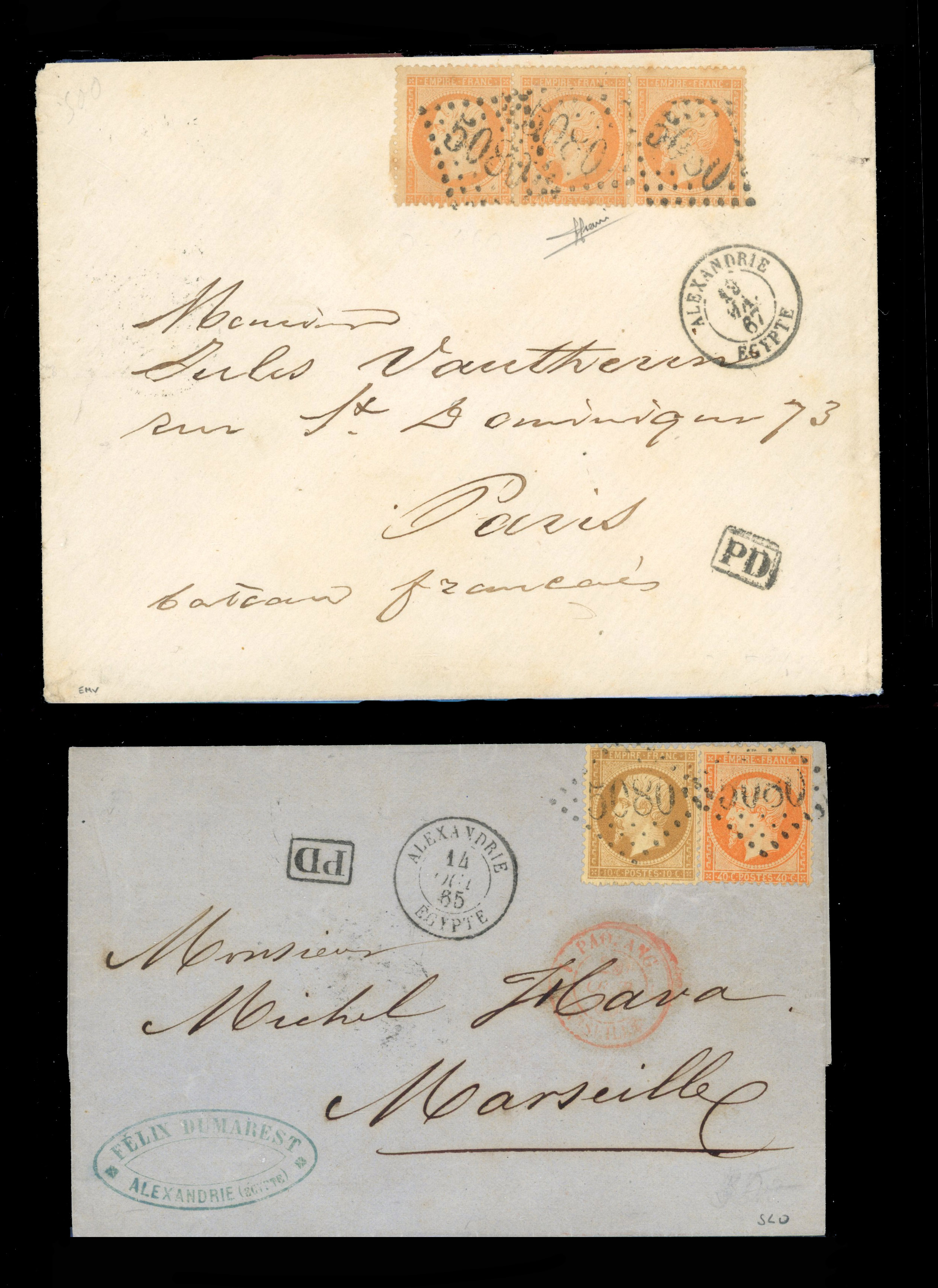 French Levant 1860-70s accumulation of postal history