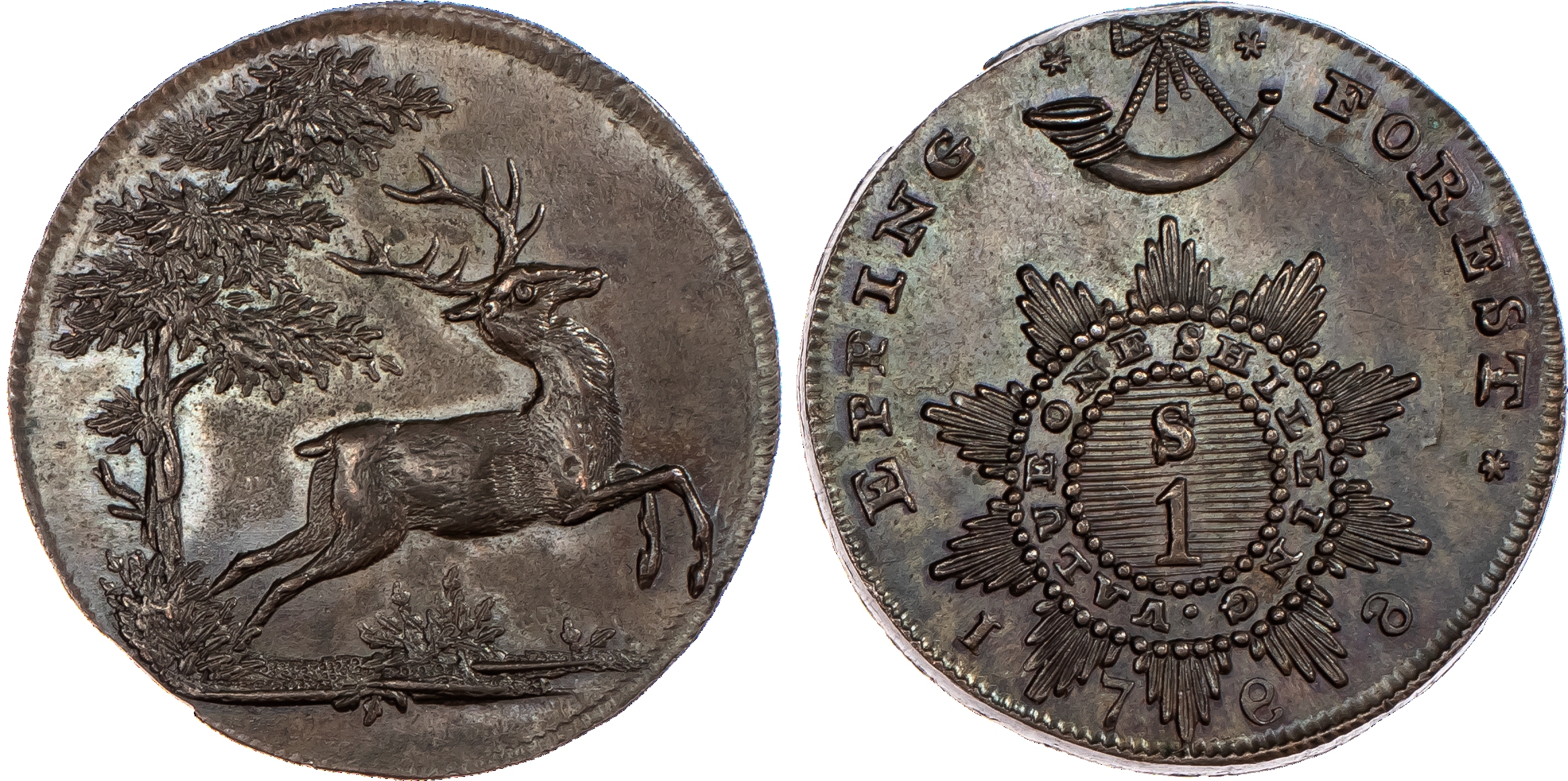 Epping, Spence's Shilling 1796, stag...