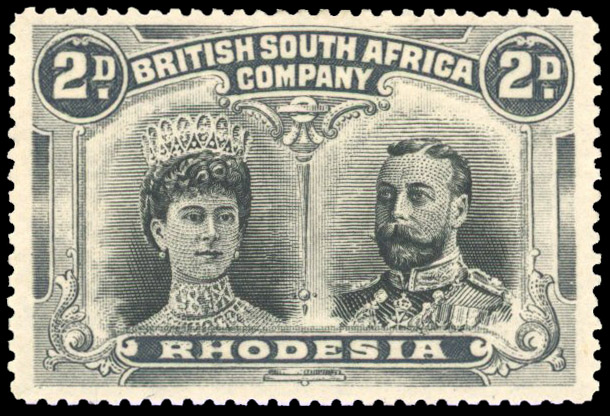 Rhodesia 1910-13 2d black and grey perf 15