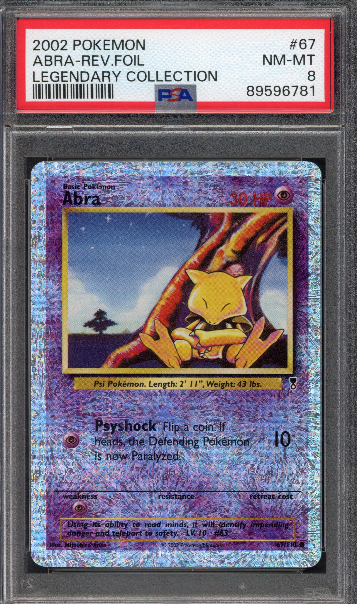 Pokémon TCG PSA 8 Abra 67 Reverse Foil, Legendary Collection