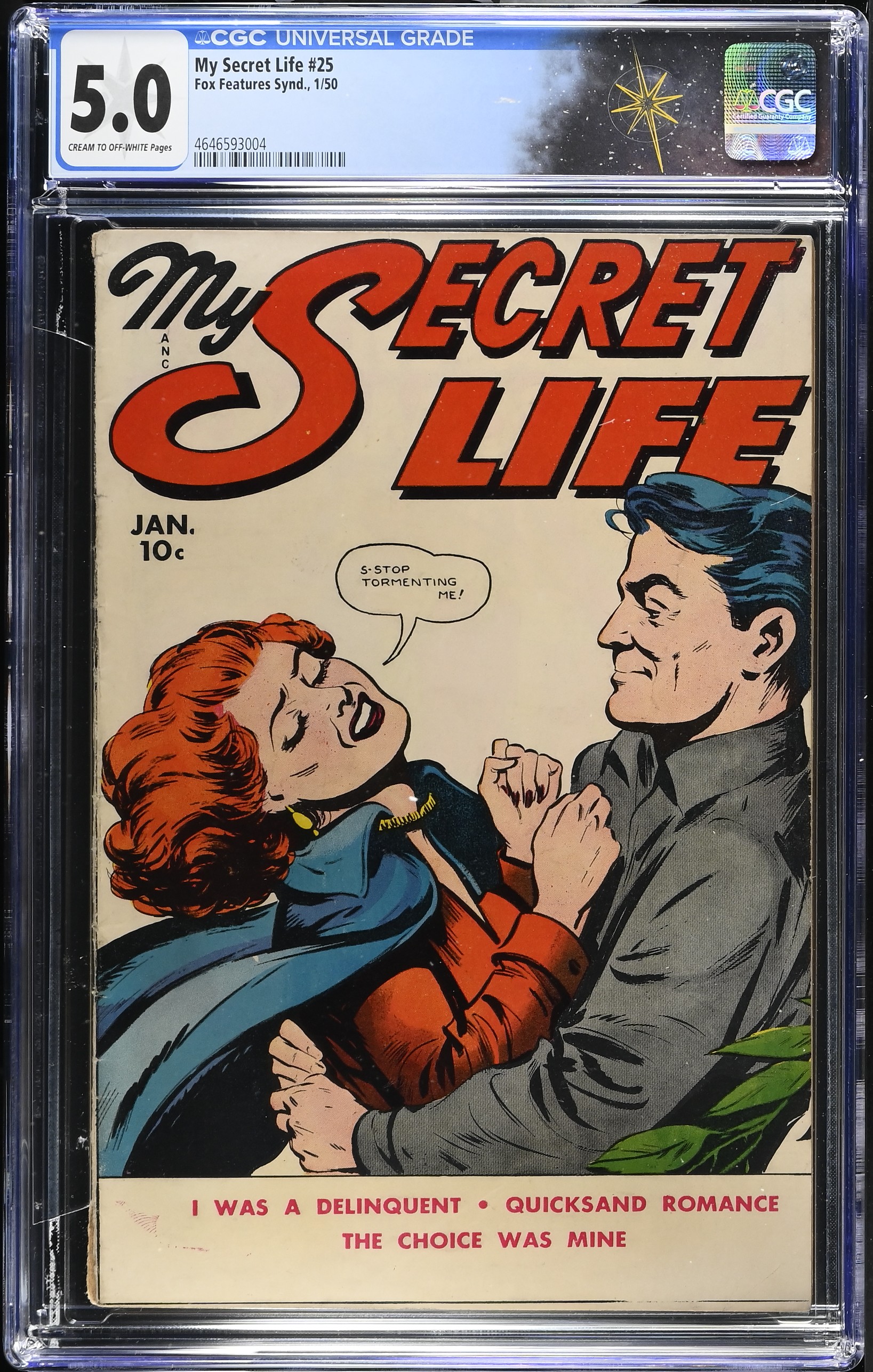 †My Secret Life #25 (Fox Features Synd, 1949) CGC 5.0