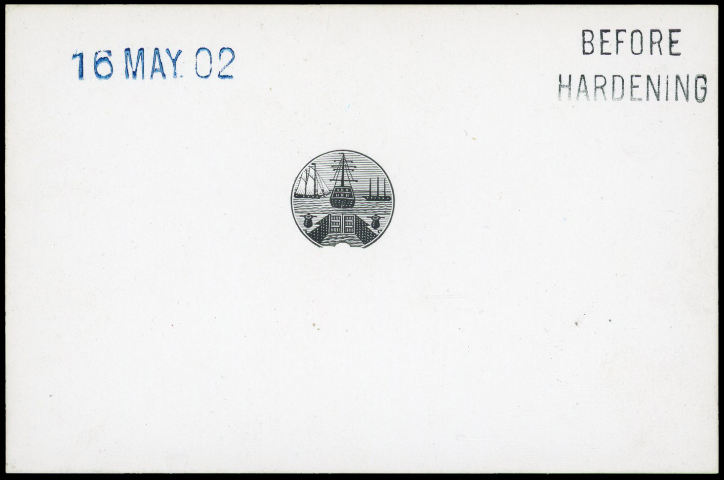 Bermuda 1901 (16 MAY) 'Dry Dock' MASTER die proof of Frame