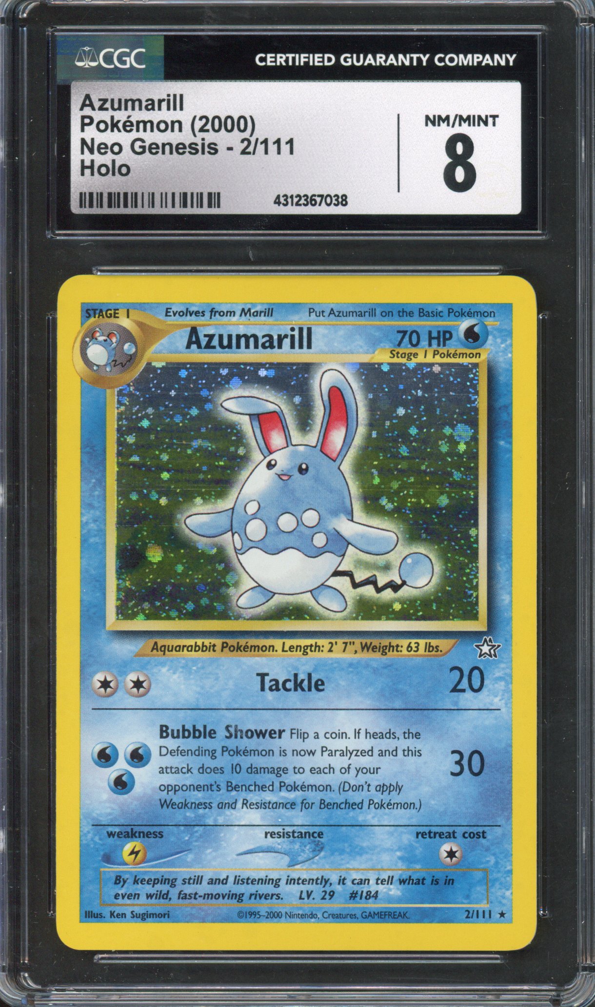 Pokémon TCG - CGC 8 Azumarill Neo Genesis NM/MINT