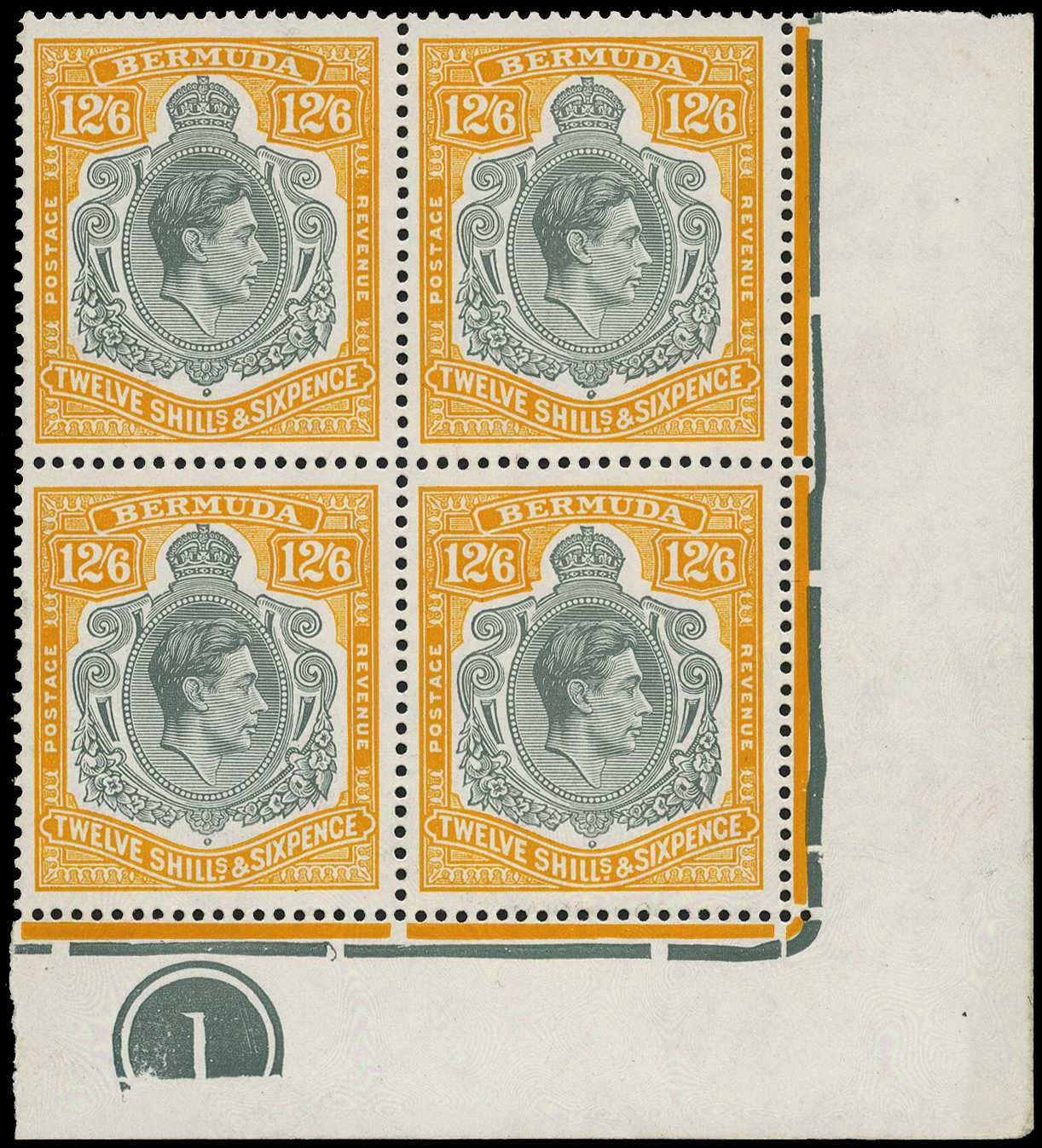 1952 (Sept.) 12/6d bluish grey and deep...