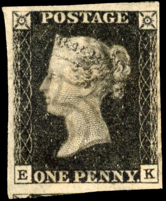 GB 1840 1d black Plate 4 neat black MC