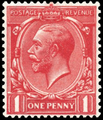 GB 1912-24 Royal Cypher 1d deep carmine-red mint 