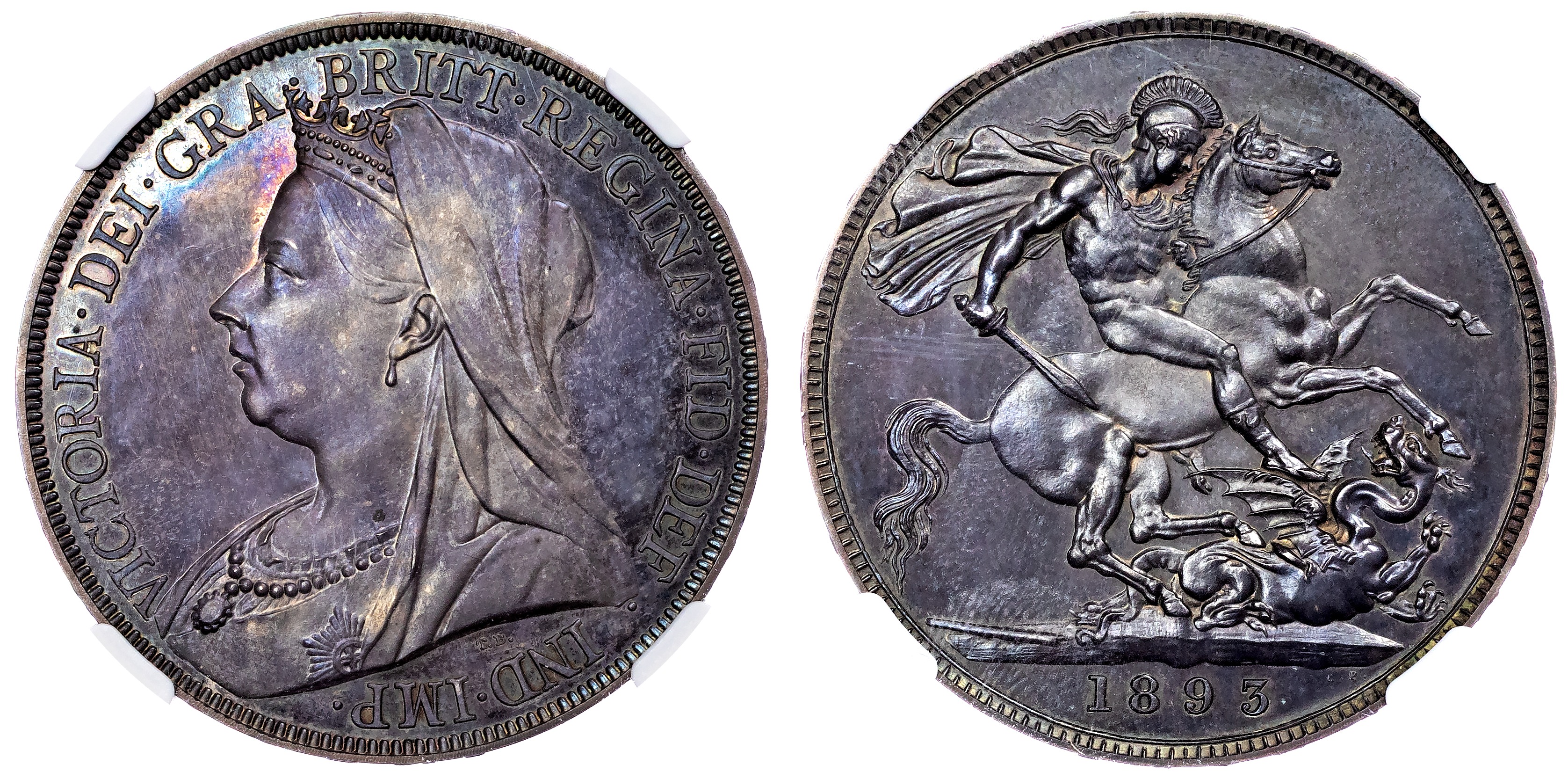 Victoria (1837‐1901), AR Proof Crown, 1893 LVI. NGC PF 64