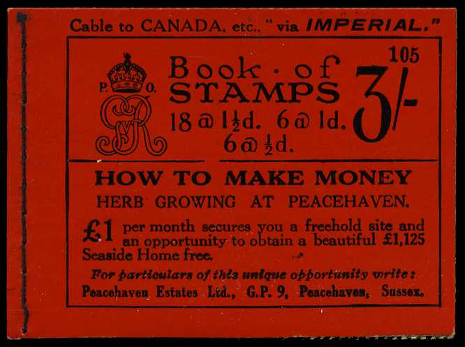 1926 (October) 3/- booklet (#105), varied...