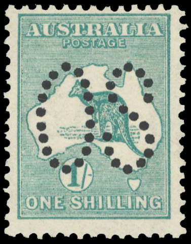 Australia 1913 official 1s emerald