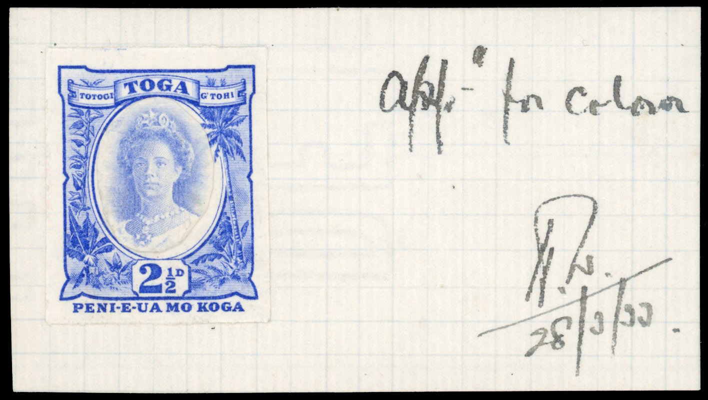 Tonga 2½d SG 58 colour proof